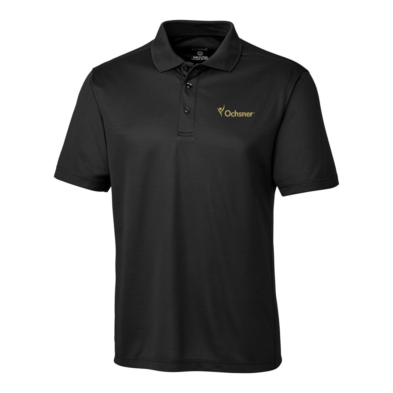 Clique Men's Ice Pique Polo, Black & Gold, large image number 1